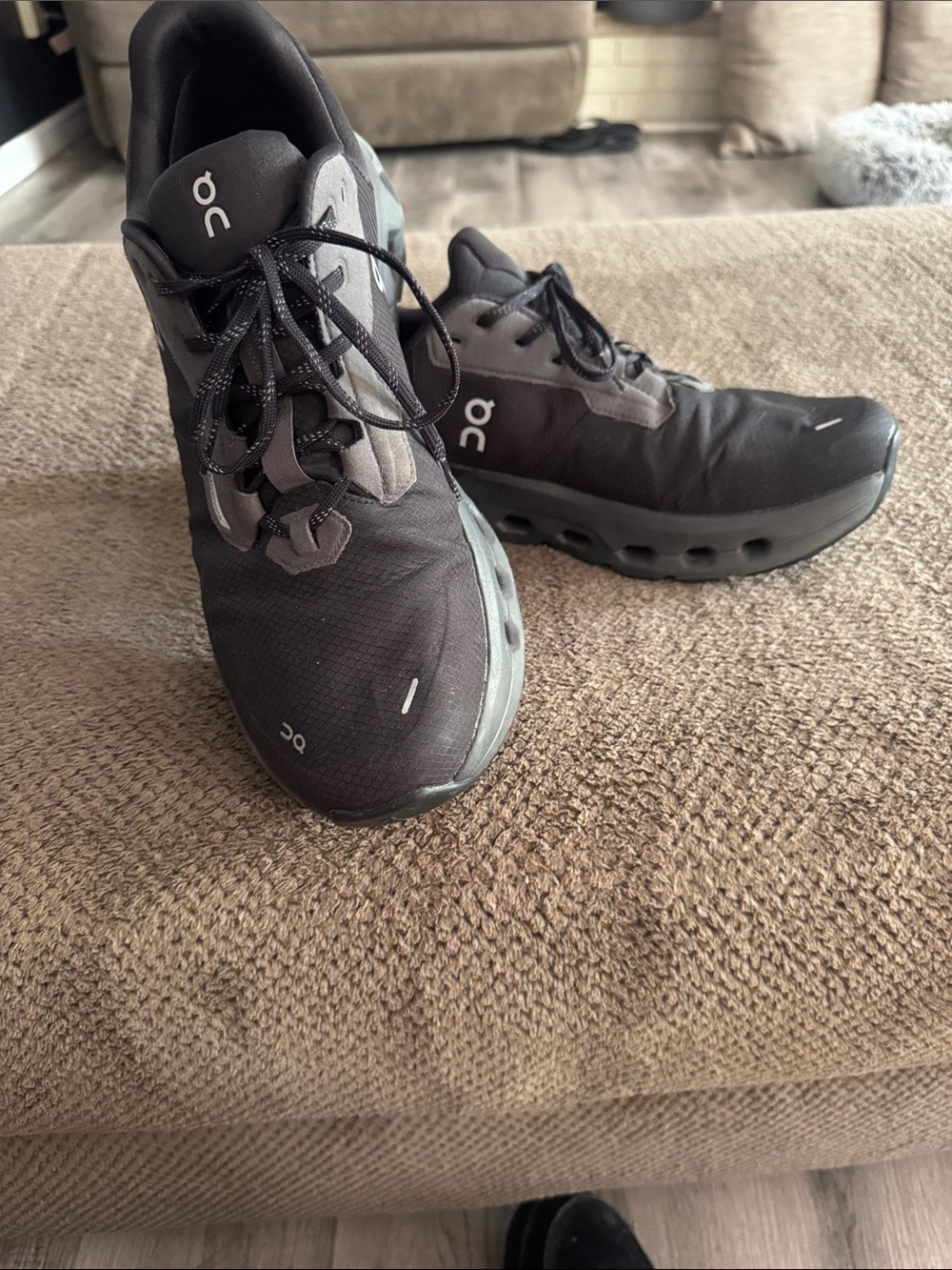 On Running Men’s Cloudrunning Shoes - Black and Gray